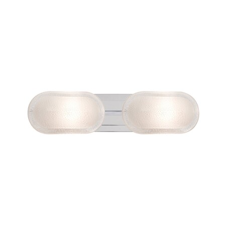 Besa Lighting Cabo Vanity, Frost/Bubble, Chrome Finish, 2x9W LED 2WT-962759-LED-CR